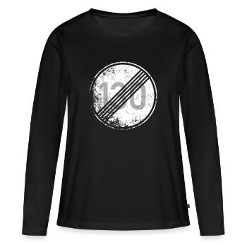 À une vitesse de 130 km / h, limite de vitesse pour les automobilistes - T-shirt manches longues Premium bio Femme - noir - Devant - Julia (174cm)