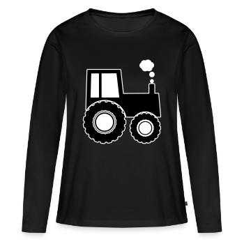 tracteur - T-shirt manches longues Premium bio Femme - noir - Devant - Julia (174cm)