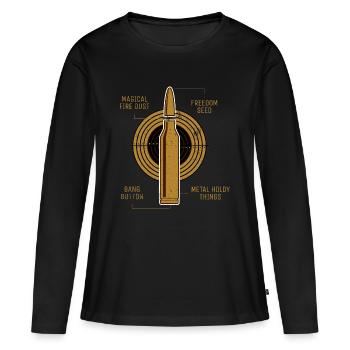 Anatomie d'une cartouche - fusil propriétaire de pistolet - T-shirt manches longues Premium bio Femme - noir - Devant - Julia (174cm)