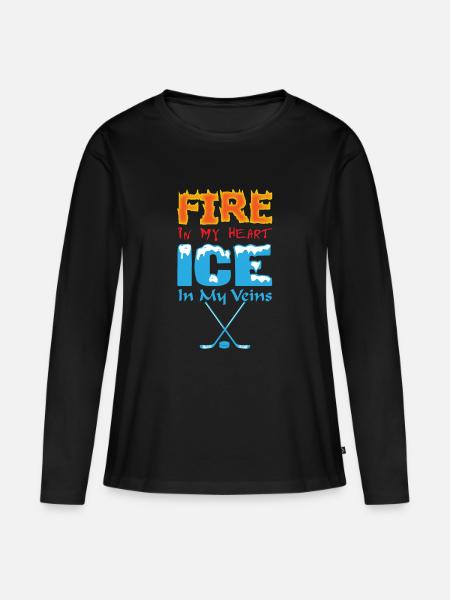 Eishockey - Frauen Premium Bio Langarmshirt - Schwarz