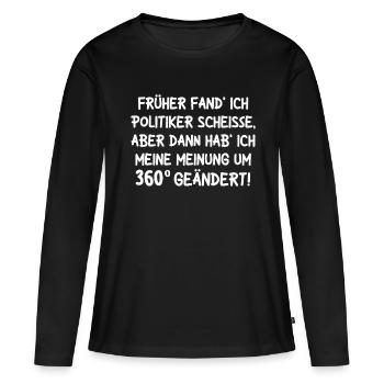 Um 360 Grad - Frauen Premium Bio Langarmshirt - Schwarz - Vorne - Julia (174cm)