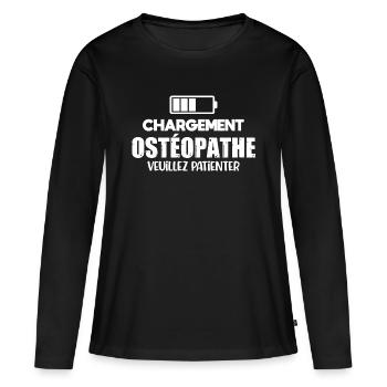 Futur ostéopathe cadeau drôle humour - T-shirt manches longues Premium bio Femme - noir - Devant - Julia (174cm)