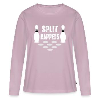 Split Happens white - Women's Premium Organic Long Sleeve Shirt - dusky pink - Front - Julia (174cm)