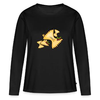 Pasta! - Frauen Premium Bio Langarmshirt - Schwarz - Vorne - Julia (174cm)