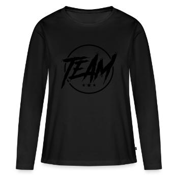 cercle d'équipe - T-shirt manches longues Premium bio Femme - noir - Devant - Julia (174cm)