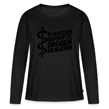 Apotheker Apotheke Pharmazeut - Frauen Premium Bio Langarmshirt - Schwarz - Vorne - Julia (174cm)