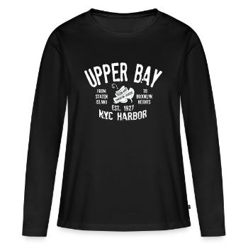 Upper Bay New York Harbor - T-shirt manches longues Premium bio Femme - noir - Devant - Julia (174cm)