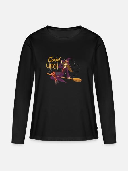 Ein schönes Halloween Good Witch T-Shirt Geschenk - Frauen Premium Bio Langarmshirt - Schwarz