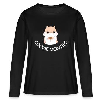 Hamster - T-shirt manches longues Premium bio Femme - noir - Devant - Julia (174cm)