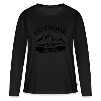 outdoor voyage trip - T-shirt manches longues Premium bio Femme - noir - Devant - Julia (174cm)