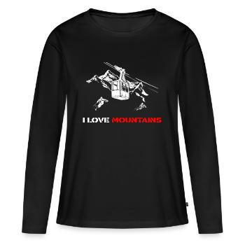 j'aime les montagnes blanches - T-shirt manches longues Premium bio Femme - noir - Devant - Julia (174cm)