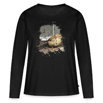 C’est un nom populaire - T-shirt manches longues Premium bio Femme - noir - Devant - Julia (174cm)