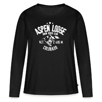 Aspen Lodge snow rider club - T-shirt manches longues Premium bio Femme - noir - Devant - Julia (174cm)