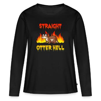 Evil Otter Hell Satan Hell Funny Saying - Women's Premium Organic Long Sleeve Shirt - black - Front - Julia (174cm)