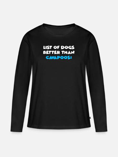Cavapoo Cavoodle - Frauen Premium Bio Langarmshirt - Schwarz