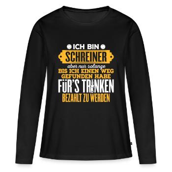 SCHREINER - Frauen Premium Bio Langarmshirt - Schwarz - Vorne - Julia (174cm)