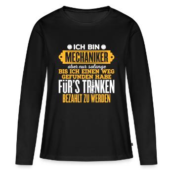 MECHANIKER - Frauen Premium Bio Langarmshirt - Schwarz - Vorne - Julia (174cm)