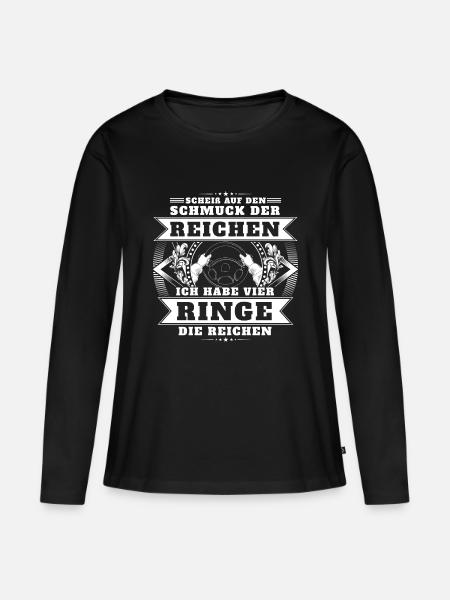 Vier Ringe - Frauen Premium Bio Langarmshirt - Schwarz