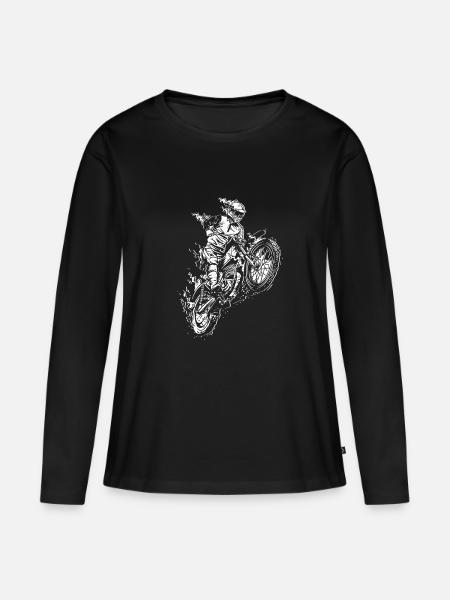 Motocross - Frauen Premium Bio Langarmshirt - Schwarz