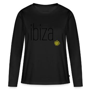 Ibiza - Frauen Premium Bio Langarmshirt - Schwarz - Vorne - Julia (174cm)