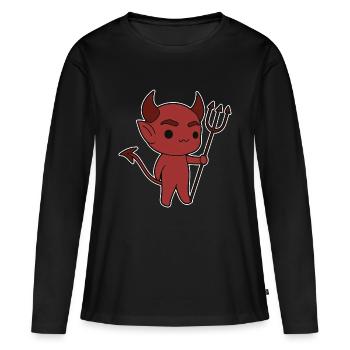 Démon - T-shirt manches longues Premium bio Femme - noir - Devant - Julia (174cm)