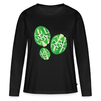 Chou de bruxelles - T-shirt manches longues Premium bio Femme - noir - Devant - Julia (174cm)