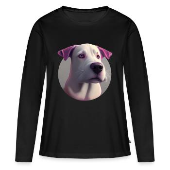 Treuer Begleiter - Frauen Premium Bio Langarmshirt - Schwarz - Vorne - Julia (174cm)