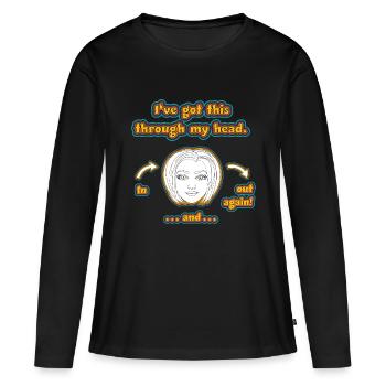 witziges Nicht-Nachdenken-Design / lustige Sprüche - Frauen Premium Bio Langarmshirt - Schwarz - Vorne - Julia (174cm)