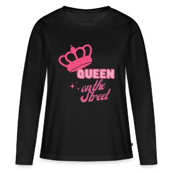 Mariée / Mariage / Enterrement de vie de jeune fille / Fête - T-shirt manches longues Premium bio Femme - noir - Devant - Julia (174cm)