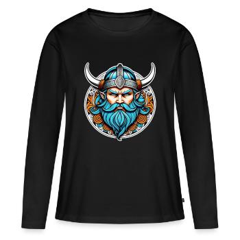 Wikinger Odin Thor Walhalla - Frauen Premium Bio Langarmshirt - Schwarz - Vorne - Julia (174cm)