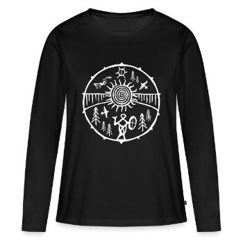 Schamane / Mutter Erde - Frauen Premium Bio Langarmshirt - Schwarz - Vorne - Julia (174cm)