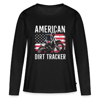 La passion de la course sur piste plate - T-shirt manches longues Premium bio Femme - noir - Devant - Julia (174cm)