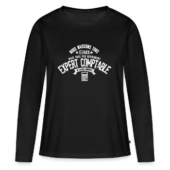 Expert Comptable - T-shirt manches longues Premium bio Femme - noir - Devant - Julia (174cm)