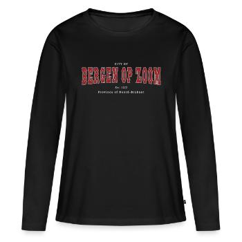 Bergen op Zoom - T-shirt manches longues Premium bio Femme - noir - Devant - Julia (174cm)