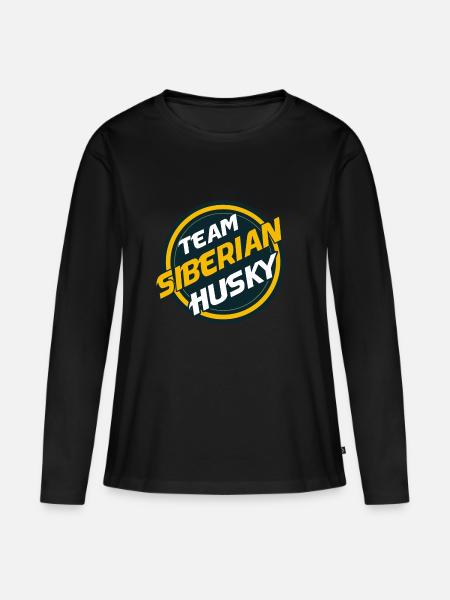 Team Husky - Frauen Premium Bio Langarmshirt - Schwarz