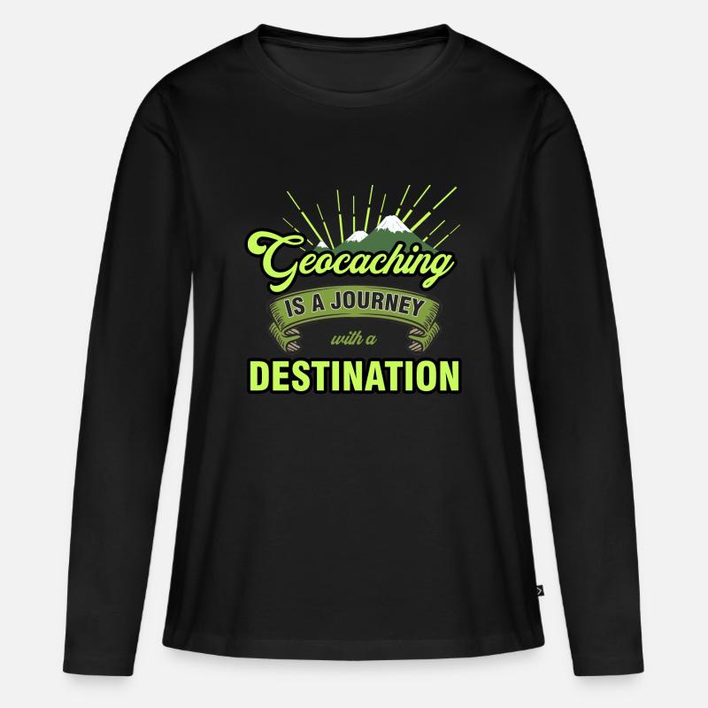 geocaching - Frauen Premium Bio Langarmshirt - Schwarz