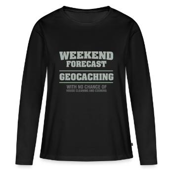 Geocaching - T-shirt manches longues Premium bio Femme - noir - Devant - Julia (174cm)