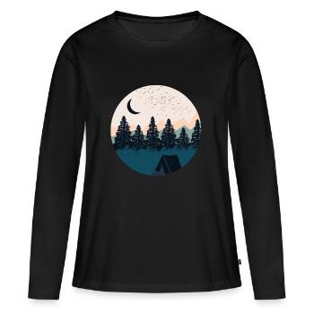 Berge und Natur - Frauen Premium Bio Langarmshirt - Schwarz - Vorne - Julia (174cm)