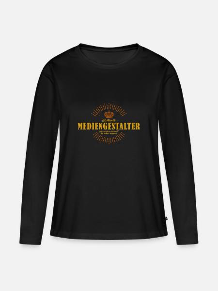 Mediengestalter - Frauen Premium Bio Langarmshirt - Schwarz