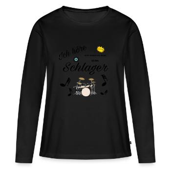Schlager , Chansons De La Musique - T-shirt manches longues Premium bio Femme - noir - Devant - Julia (174cm)