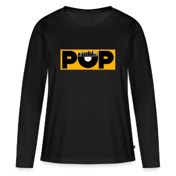 Pop music - Women's Premium Organic Long Sleeve Shirt - black - Front - Julia (174cm)