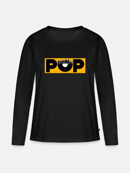 Pop Musik - Frauen Premium Bio Langarmshirt - Schwarz