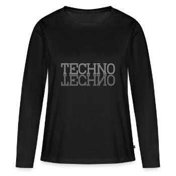 Techno - T-shirt manches longues Premium bio Femme - noir - Devant - Julia (174cm)