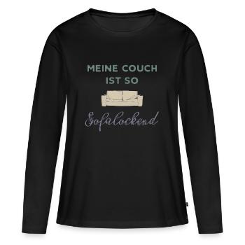 mon canapé - T-shirt manches longues Premium bio Femme - noir - Devant - Julia (174cm)