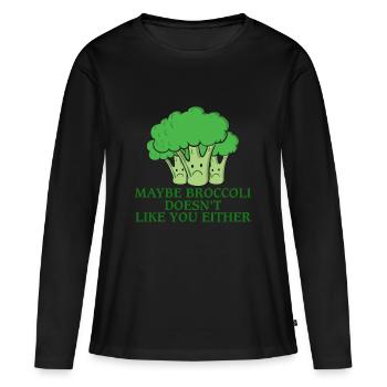 vegetables - Women's Premium Organic Long Sleeve Shirt - black - Front - Julia (174cm)