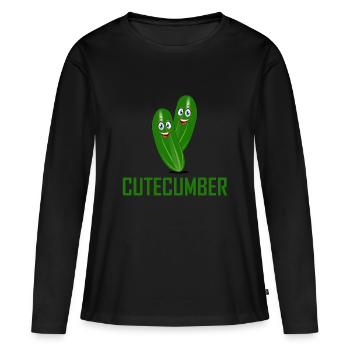 vegetables - Women's Premium Organic Long Sleeve Shirt - black - Front - Julia (174cm)