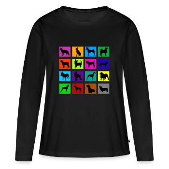 dog - Women's Premium Organic Long Sleeve Shirt - black - Front - Julia (174cm)