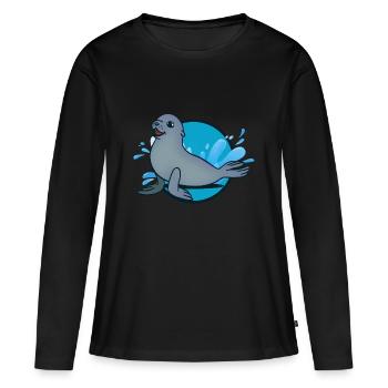 Robbe - T-shirt manches longues Premium bio Femme - noir - Devant - Julia (174cm)