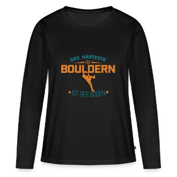 bouldering - T-shirt manches longues Premium bio Femme - noir - Devant - Julia (174cm)