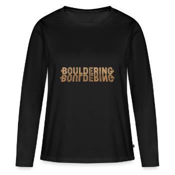bouldering - T-shirt manches longues Premium bio Femme - noir - Devant - Julia (174cm)